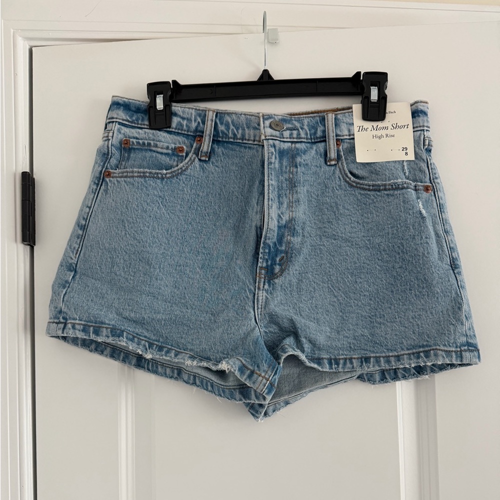 Abercrombie & Fitch The Mom Short High Rise Denim Shorts